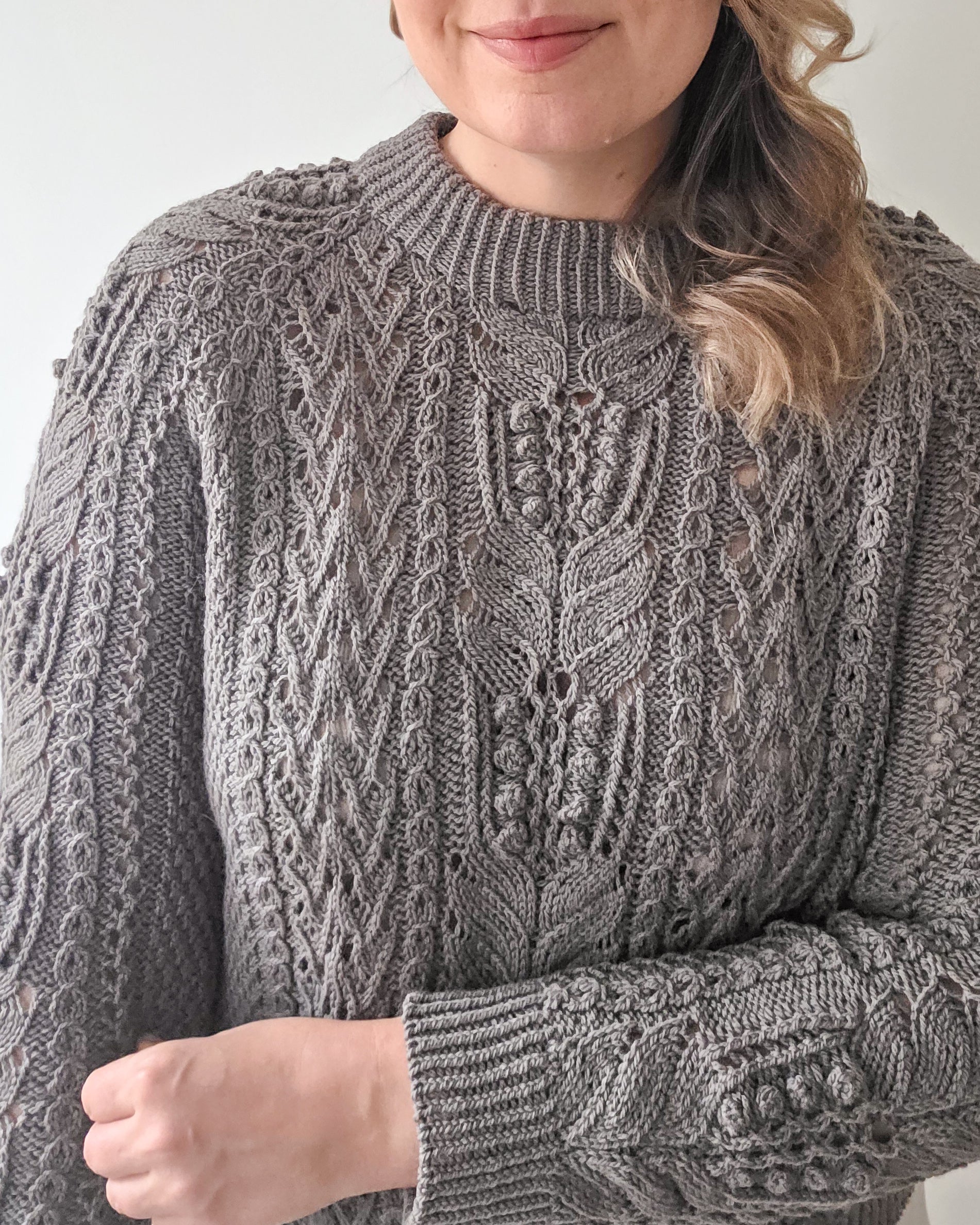 UND PIN TUCK LACE LIKE KNIT TOP グレー Ameri（アメリ）の「UND PIN TUCK LACE LIKE KNIT TOP（ニット UND PIN