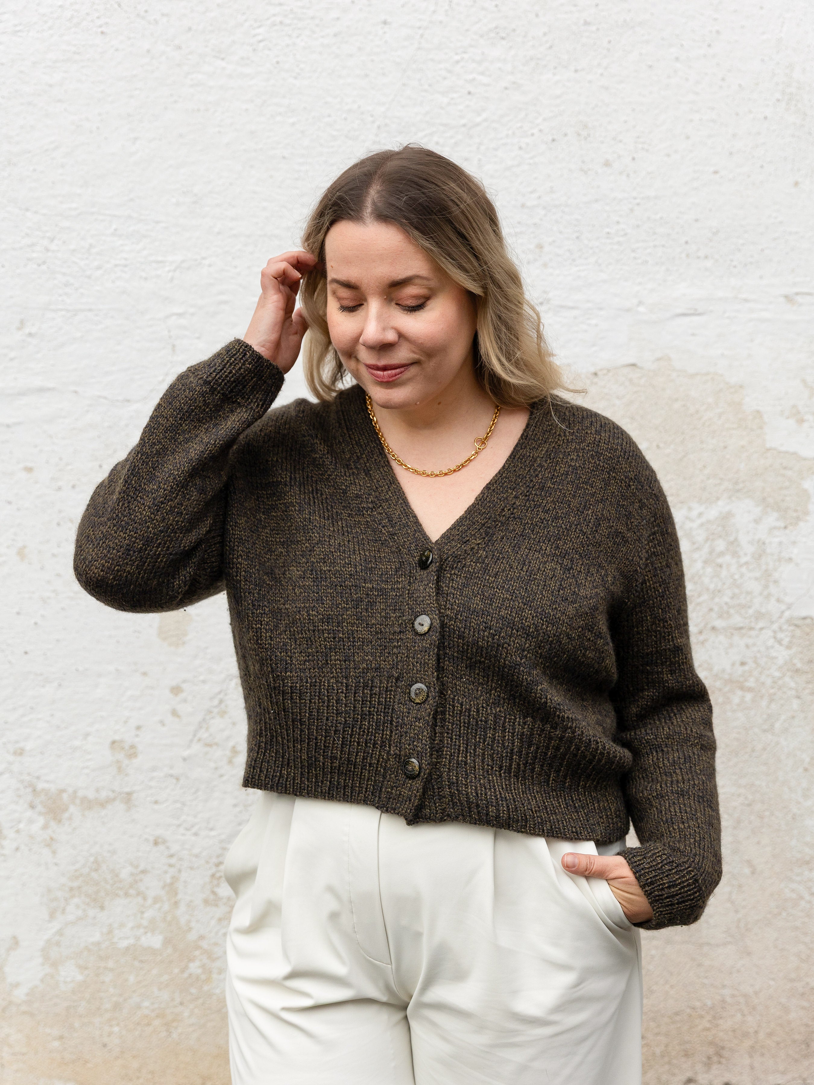 UNUSED Silk hole Knit Cardigan sax 3 【公式通販】